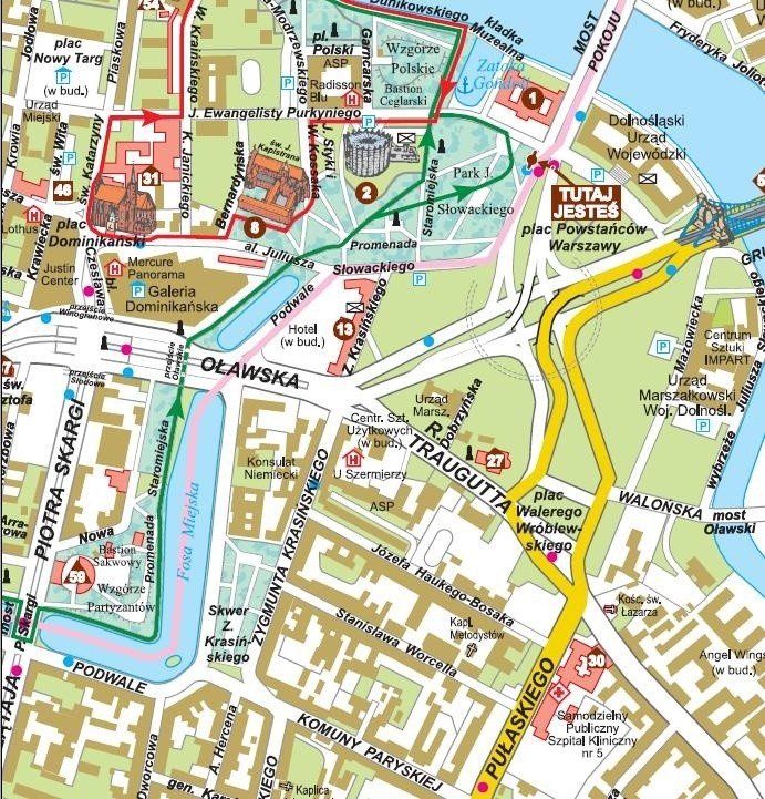 Mapka poglądowa Wrocław awaria wodociągu 19.02.2026